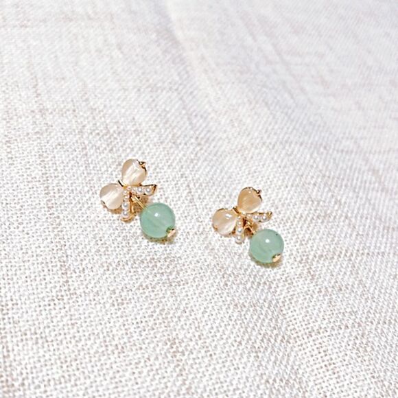 Bow dangle stud earrings N164 - Picture 5 of 7